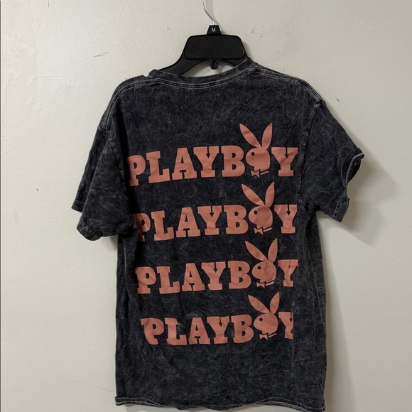 PLAYBOY Black Tee with Pink Logo - Picture 3 of 3